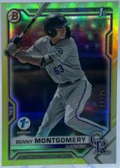 Benny Montgomery [Yellow Foil] #BD-84 Baseball Cards 2021 Bowman Draft 1st Edition Prices