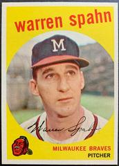 Warren Spahn [Born in 1931-3 Obscured] #40 Baseball Cards 1959 Topps Prices