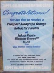 Jackson Chourio [Orange] #PA-JCU Baseball Cards 2023 Bowman Sterling Prospect Autograph Prices