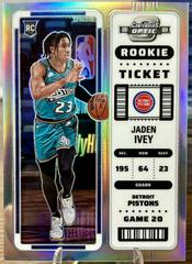 Jaden Ivey #24 Basketball Cards 2022 Panini Contenders Optic Rookie Silver Prices