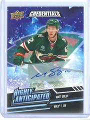 Matt Boldy #HA-3 Hockey Cards 2022 Upper Deck Credentials Highly Anticipated Autograph Prices