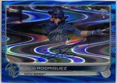 Julio Rodriguez [Blue RayWave] Baseball Cards 2022 Topps Chrome Rookie Autographs Prices