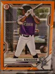 Adael Amador [Orange] #BD-195 Baseball Cards 2021 Bowman Draft Prices
