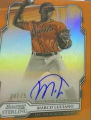Marco Luciano [Orange] #MLU Baseball Cards 2019 Bowman Sterling Prospect Autographs Prices