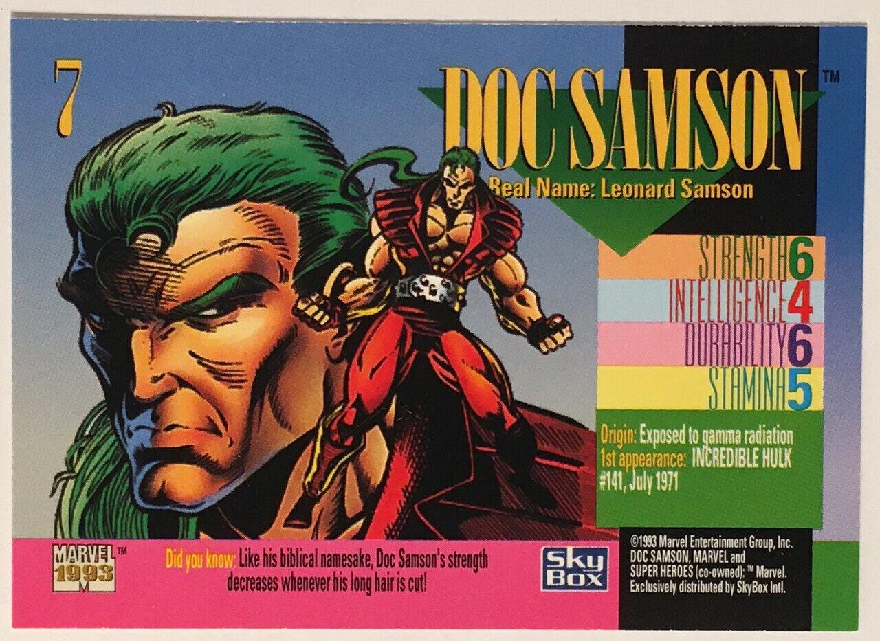 Doc Samson #7 Prices | Marvel 1993 Universe | Marvel Cards