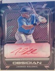 Jarred Kelenic [Red] #O-JK Baseball Cards 2021 Panini Chronicles Obsidian Autographs Prices