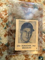 Leo Durocher [Brooklyn Hand Cut] #2 Baseball Cards 1948 R346 Blue Tint Prices