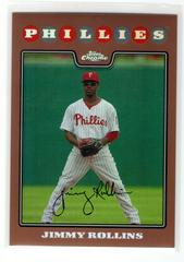 Jimmy Rollins [Copper Refractor] #8 Baseball Cards 2008 Topps Chrome Prices