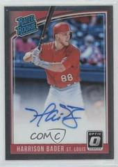 Harrison Bader Baseball Cards 2018 Panini Donruss Optic Rated Rookie Signatures Prices
