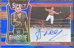 Commander Azeez [Blue Prizm] Wrestling Cards 2022 Panini Select WWE Ringside Action Signatures Prices