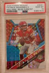 Patrick Mahomes II [Blue Fluorescent] #WW1 Football Cards 2020 Panini Mosaic Will to Win Prices