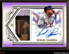 Miguel Cabrera [Purple] Baseball Cards 2022 Topps Definitive Framed Autograph Patch Collection Prices
