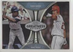 Hank Aaron, Mike Trout #GRE-8 Baseball Cards 2019 Topps Chrome Greatness Returns Prices