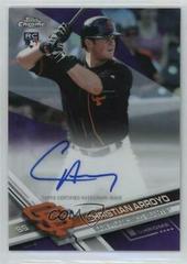 Christian Arroyo [Purple Refractor] Baseball Cards 2017 Topps Chrome Rookie Autographs Prices