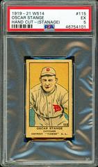 Oscar Stange [Hand Cut Stanage] #115 Baseball Cards 1919 W514 Prices