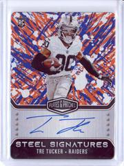Tre Tucker [Red White Blue Splash] #RSSTRE Football Cards 2023 Panini Plates and Patches Rookie Steel Signatures Prices