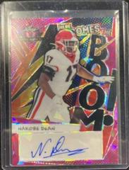Nakobe Dean [Crystal Pink] #HB-ND1 Football Cards 2022 Leaf Valiant Autographs Here Comes the Boom Prices