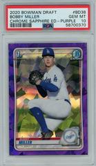 Bobby Miller [Purple] #BD-38 Baseball Cards 2020 Bowman Draft Sapphire Prices