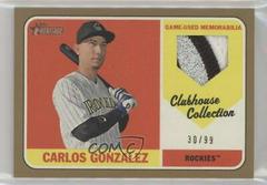 Carlos Gonzalez [Gold] Baseball Cards 2018 Topps Heritage Clubhouse Collection Relics Prices