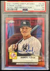 Aaron Judge [Red] #PA-AJG Baseball Cards 2021 Topps Chrome Platinum Anniversary Autographs Prices