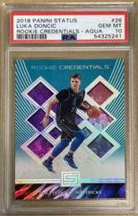 Luka Doncic [Aqua] #26 Basketball Cards 2018 Panini Status Rookie Credentials Prices