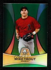 Mike Trout [Green Refractor] #PP5 Baseball Cards 2010 Bowman Platinum Prospects Prices