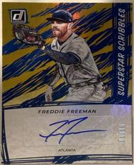 Freddie Freeman [Gold] #SUP-FF Baseball Cards 2022 Panini Donruss Superstar Scribbles Autographs Prices
