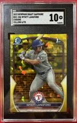 Wyatt Langford [Yellow Sapphire] #BDC-106 Baseball Cards 2023 Bowman Draft Chrome Sapphire Prices