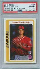 Shohei Ohtani #107 Baseball Cards 2018 Topps Throwback Thursday Prices