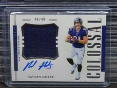 Hayden Hurst Football Cards 2018 National Treasures Rookie Colossal Signatures Prices