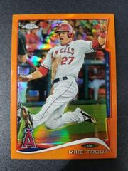 Mike Trout [Sliding Orange Refractor] #1 Baseball Cards 2014 Topps Chrome Prices