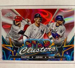 Mookie Betts, Bryce Harper, Aaron Judge [Red Flare] #SC-5 Baseball Cards 2023 Topps Cosmic Chrome Stars Clusters Prices