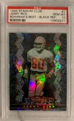 Jerry Rice [Black Refractor] #1 Football Cards 1994 Stadium Club Bowman's Best Prices