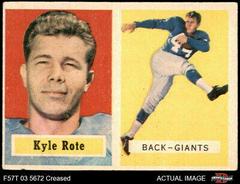 Kyle Rote #59 Football Cards 1957 Topps Prices