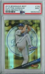 Clayton Kershaw [Gold Refractor] #100 Baseball Cards 2015 Bowman's Best Prices