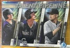 Brendan Rodgers, Ryan McMahon, Kyle Freeland [Gold Refractor] Baseball Cards 2017 Bowman Talent Pipeline Prices