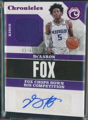 De'Aaron Fox [Pink] #CA-DAF Basketball Cards 2017 Panini Chronicles Autographs Prices