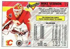 Mike Vernon #15 Hockey Cards 1993 Topps Premier Prices