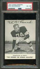 Mike McCormack Football Cards 1961 Kahn's Wieners Prices