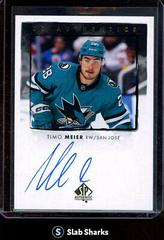Timo Meier Hockey Cards 2022 SP Authentic UD Autographs Prices