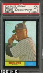 Derek Jeter [Black Refractor] #C62 Baseball Cards 2010 Topps Heritage Chrome Prices