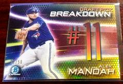 Alek Manoah [Gold Refractor] Baseball Cards 2019 Bowman Draft Chrome Pick Breakdown Prices