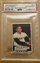 Willie Mays [Hand Cut Bat in Front] #12 Baseball Cards 1963 Bazooka Prices