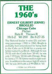 Ernie Broglio #18 Baseball Cards 1978 TCMA the 1960's Prices
