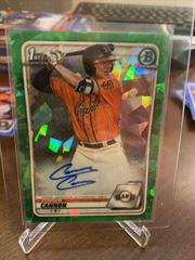 Connor Cannon [Green] Baseball Cards 2020 Bowman Sapphire Autographs Prices
