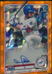 Andy Pages [Orange] #BSPA-AP Baseball Cards 2020 Bowman Sapphire Autographs Prices