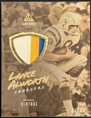 Lance Alworth [Gold] Football Cards 2018 Panini Luminance Vintage Materials Prices