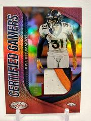 Justin Simmons [Red] #CG-JS Football Cards 2022 Panini Certified Gamers Mirror Prices