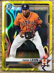Pedro Leon [Yellow Lava Refractor] #BDC-92 Baseball Cards 2021 Bowman Draft Chrome Prices