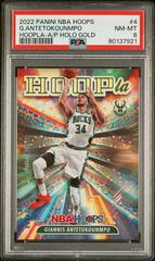 Giannis Antetokounmpo [Hyper Gold] #4 Basketball Cards 2022 Panini Hoops Hoopla Prices